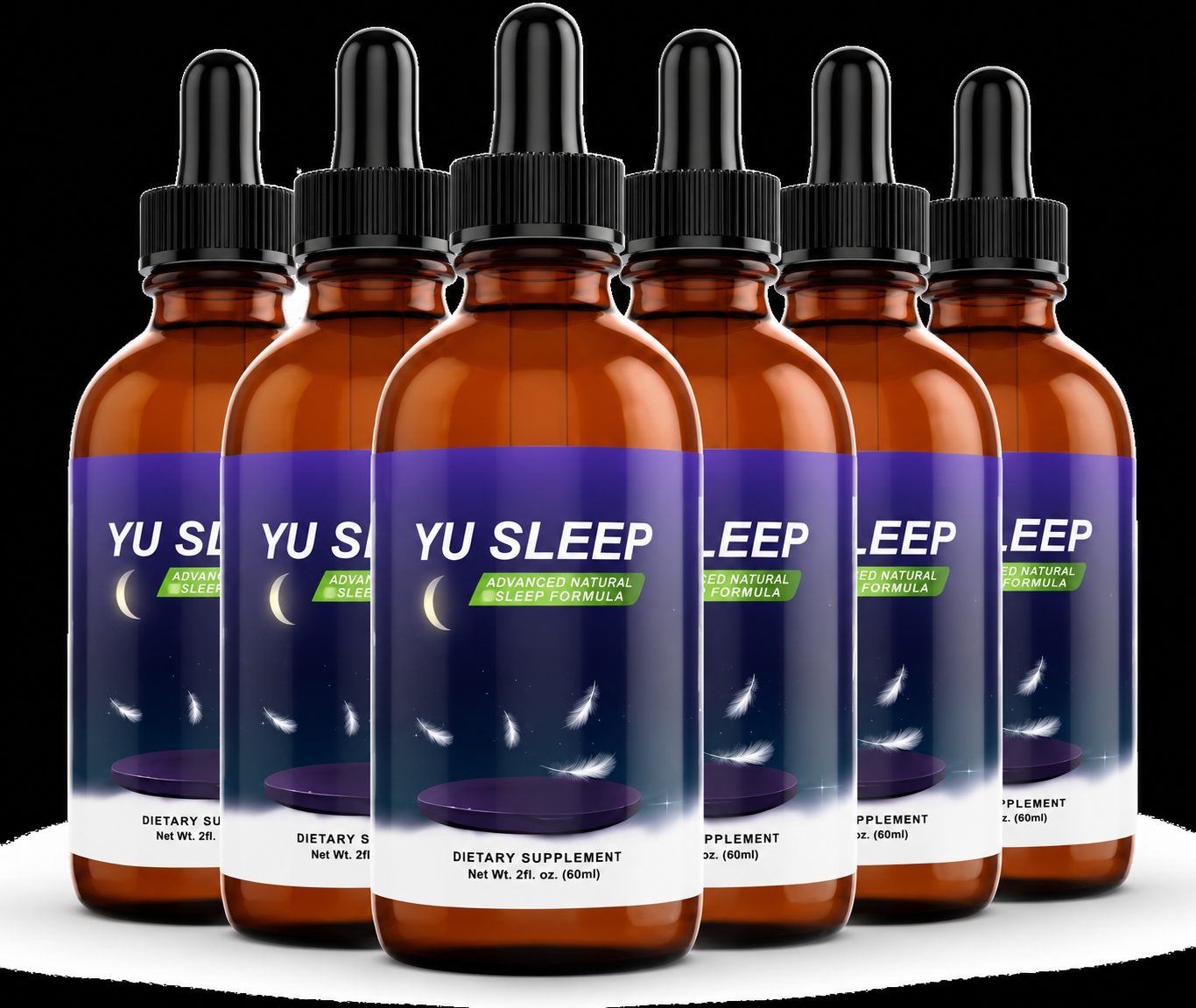 Illustration explaining what YuSleep is: a capsule formula combining tart cherry, magnesium and botanical extracts for nightly sleep support